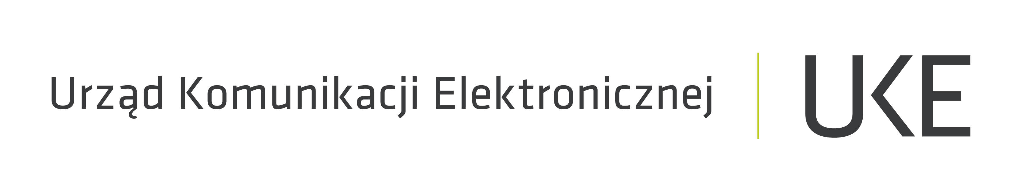 Logotyp przedstawiający napis Urząd Komunikacji Elektronicznej UKE